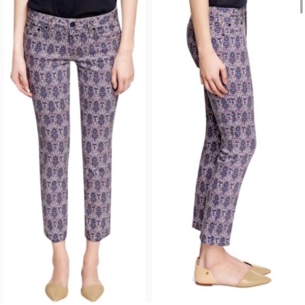 Tory Burch Alexa Cropped Printed Skinny Jean size 26